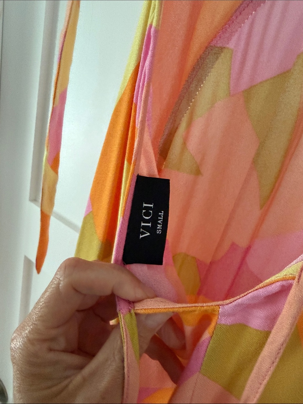 Vici Colorblock Wide-Leg Jumpsuit in Pink & Orange - Picture 4 of 5